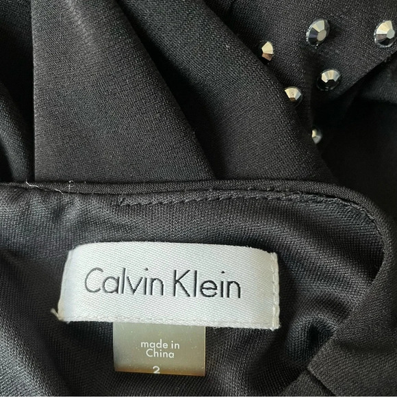 Calvin Klein Rhinestone Embellished Evening Gown/Black - 29703 - Picture 12 of 15